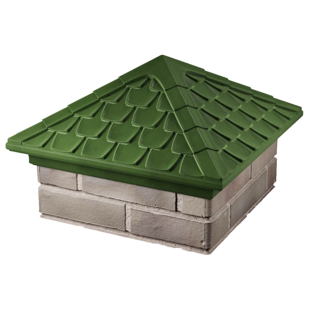 Колпак Zking Эльбрус Зеленый на столб 1.5х1.5 кирпича (385х385мм) в Самаре фото