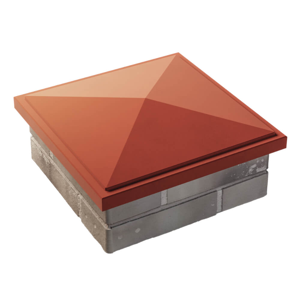 Колпак Zking БонаМоно Красный на столб 1.5х1.5 кирпича (385х385, 400х400мм) в Самаре фото