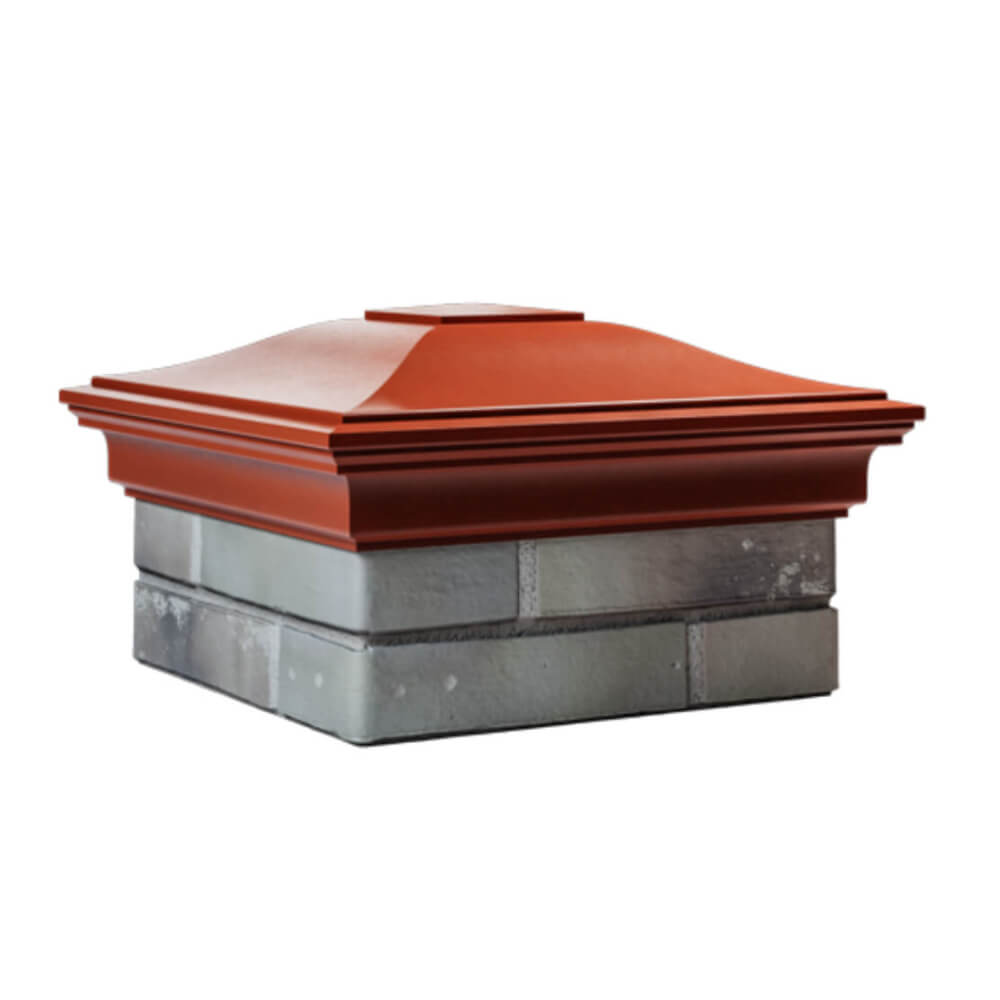 Колпак Zking Монблан Красный на столб 1.5х1.5 еврокирпича 0.7НФ (355х355мм) в Самаре фото