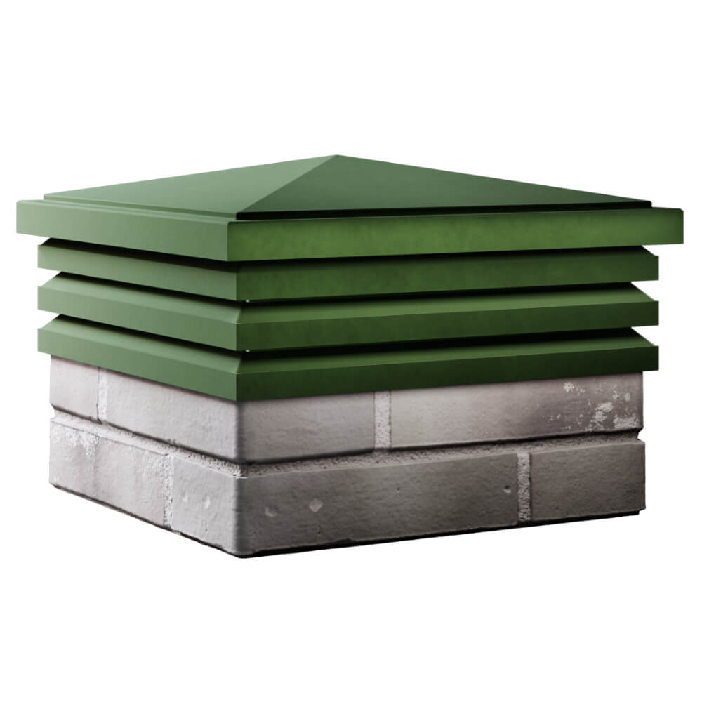 Колпак Zking Бона ХайТек Зеленый на столб 1.5х1.5 кирпича (385х385мм) в Самаре фото