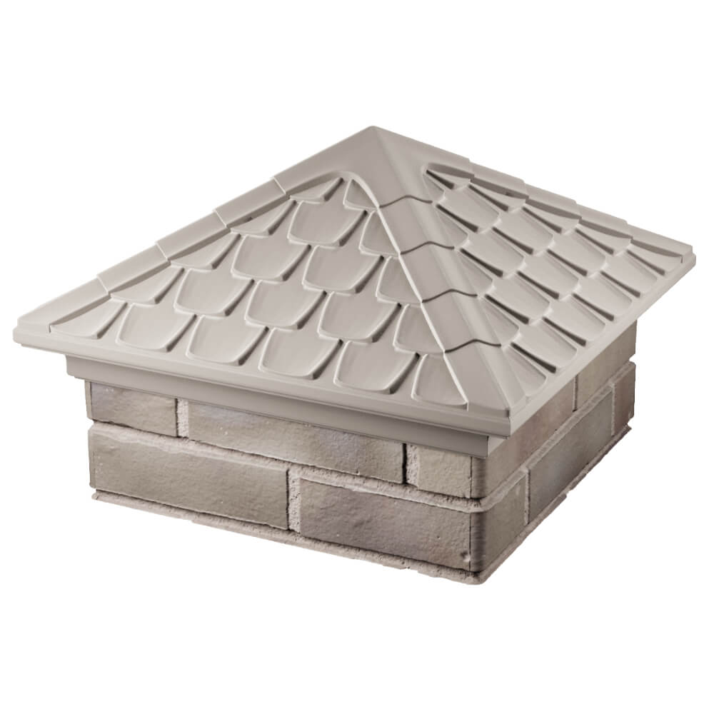 Колпак Zking Эльбрус Бежевый на столб 1.5х1.5 кирпича (385х385мм) в Самаре фото