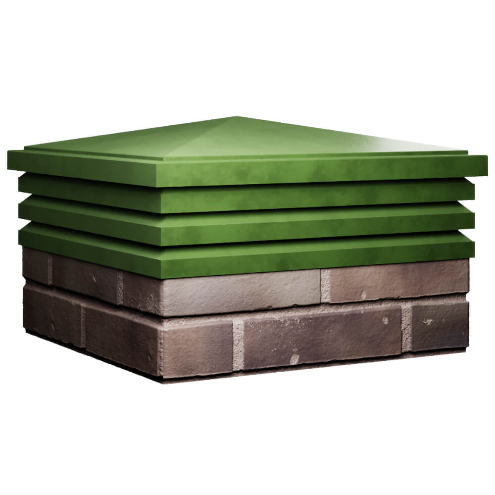 Колпак Zking Бона ХайТек Зеленый на столб 2х2 кирпича (513х513мм) в Самаре фото