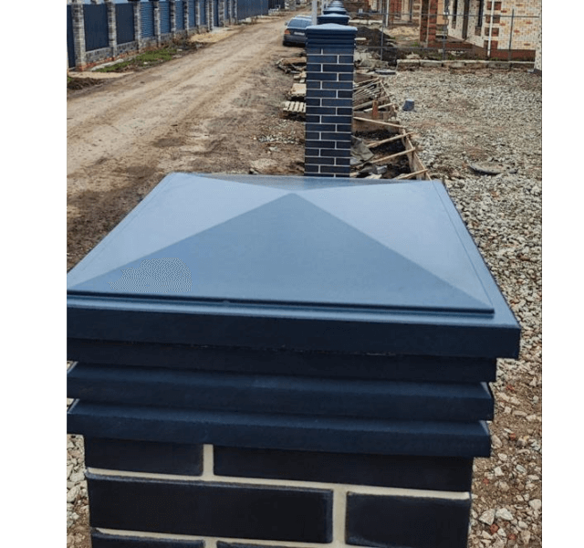 Колпак Zking Бона ХайТек Серый на столб 1.5х1.5 кирпича (385х385мм) в Самаре фото