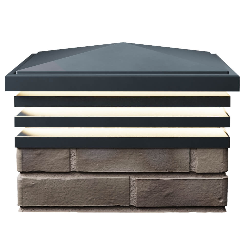 Колпак Zking Бона ХайТек Серый на столб 1.5х1.5 кирпича (385х385мм) с подсветкой в Самаре фото