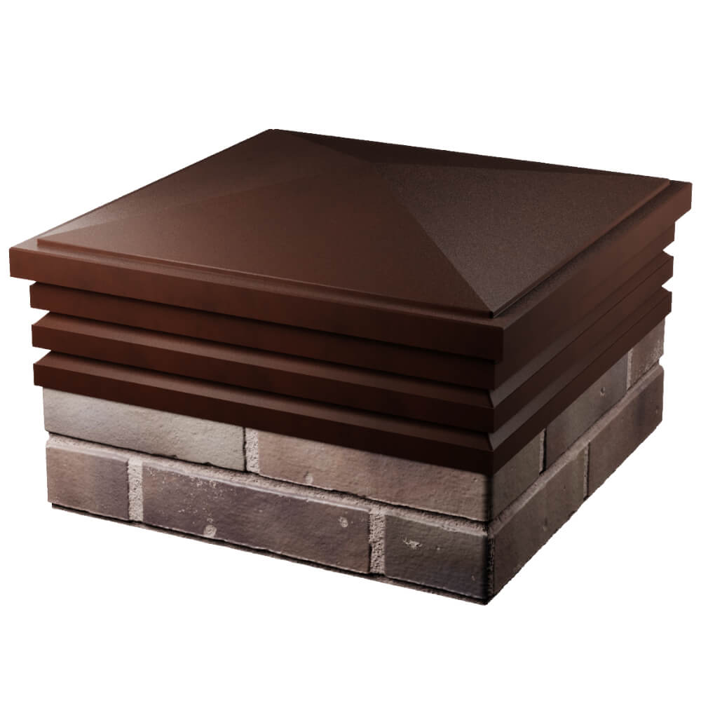 Колпак Zking Бона ХайТек Коричневый на столб 2х2 кирпича (513х513мм) в Самаре фото