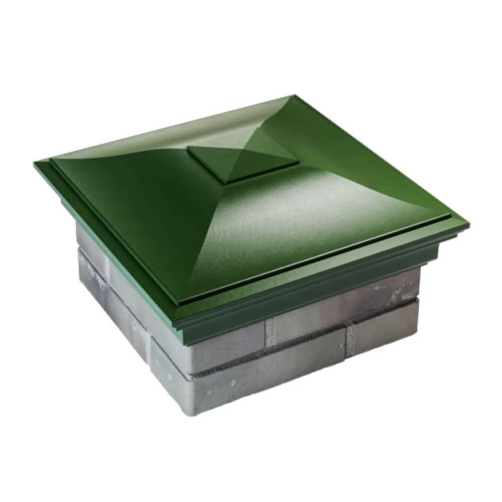 Колпак Zking Монблан Зеленый на столб 1.5х1.5 еврокирпича 0.7НФ (355х355мм) в Самаре фото