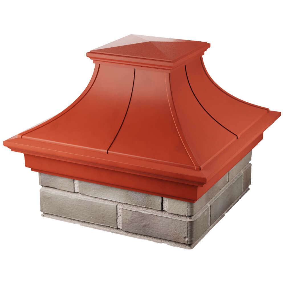 Колпак Zking Монблан Премиум Красный на столб 1.5х1.5 кирпича (385х385мм) в Самаре фото
