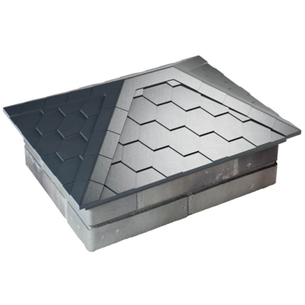 Колпак Zking Эверест Серый на столб 2х1.5 кирпича (520х390мм) Самара фото