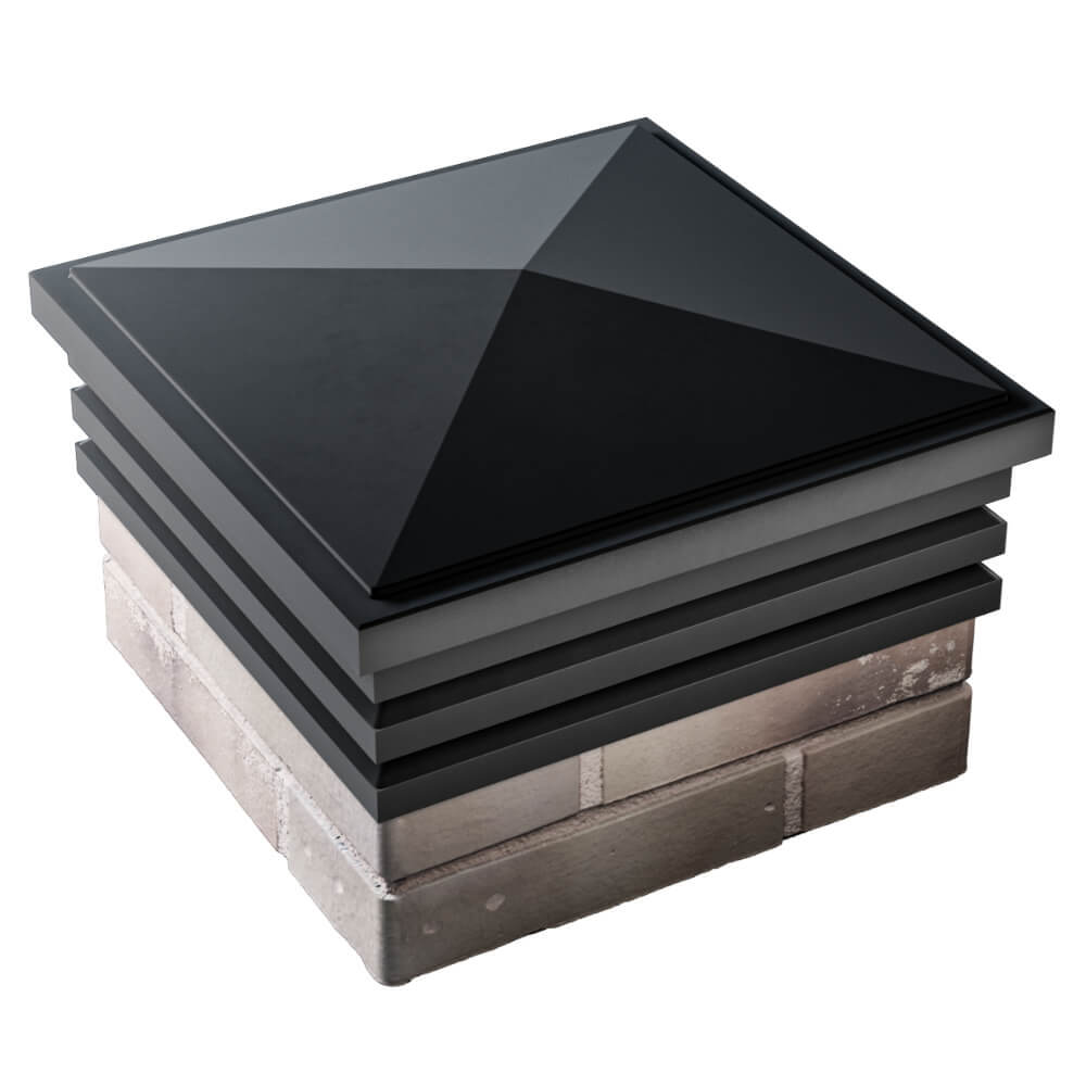 Колпак Zking Бона ХайТек Черный на столб 1.5х1.5 кирпича (385х385мм) в Самаре фото