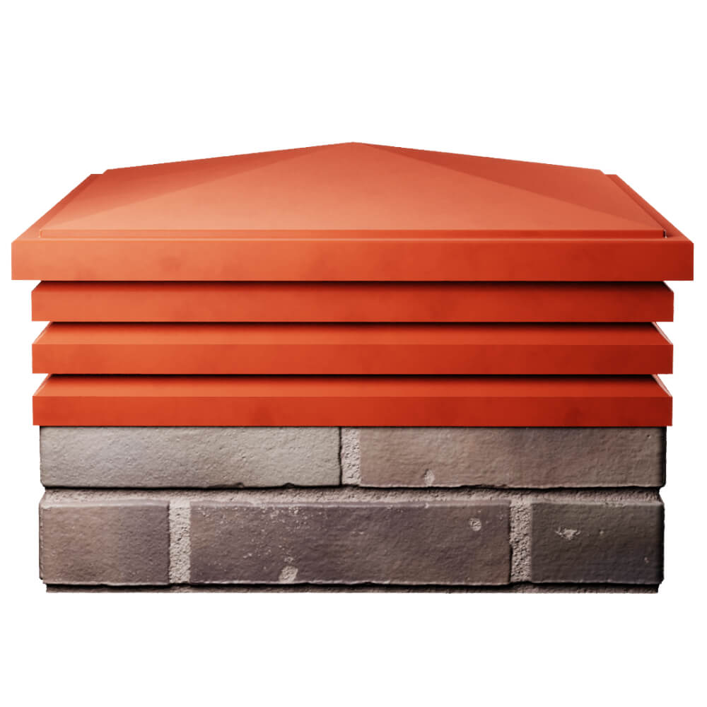 Колпак Zking Бона ХайТек Красный на столб 2х2 кирпича (513х513мм) Самара фото