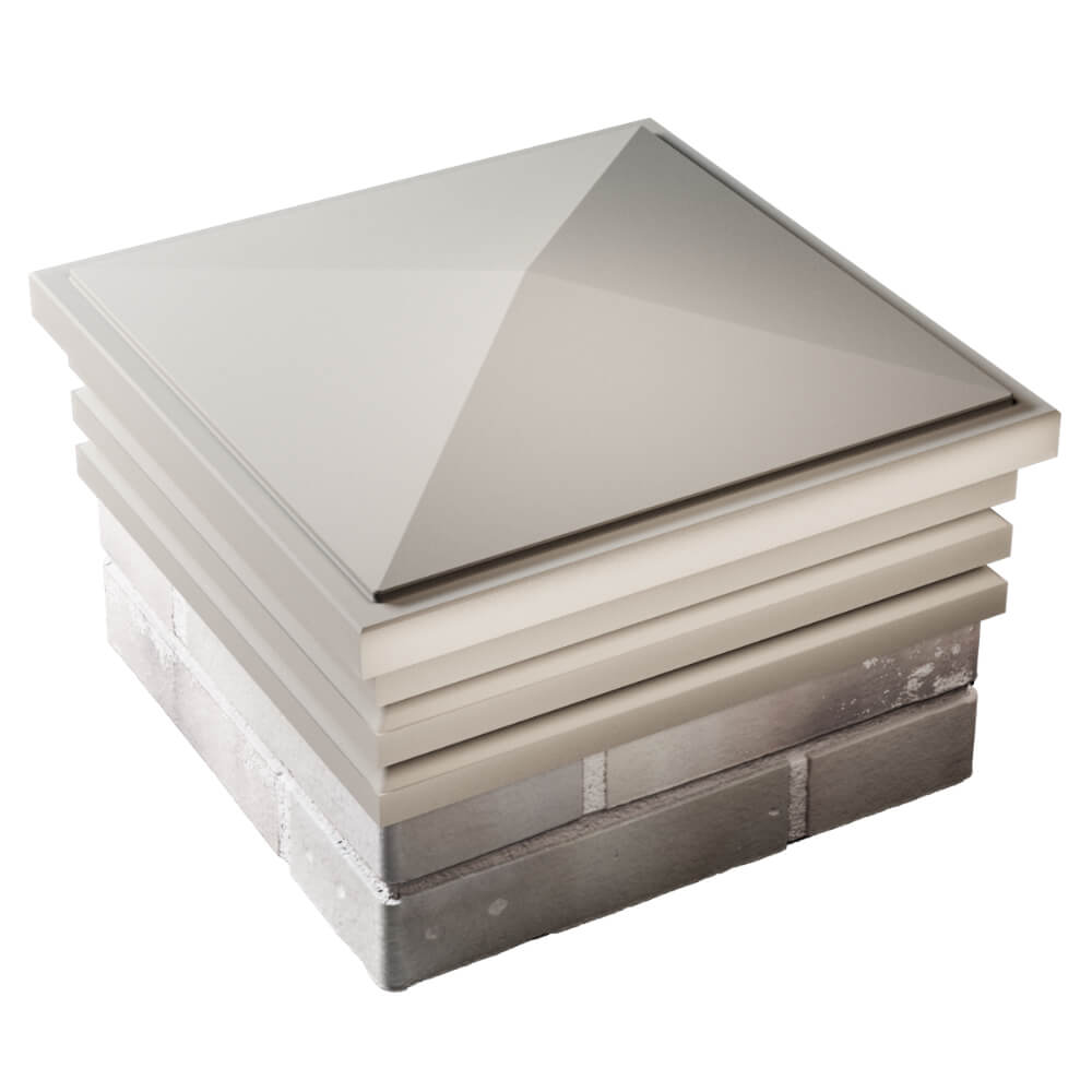 Колпак Zking Бона ХайТек Бежевый на столб 1.5х1.5 кирпича (385х385мм) в Самаре фото