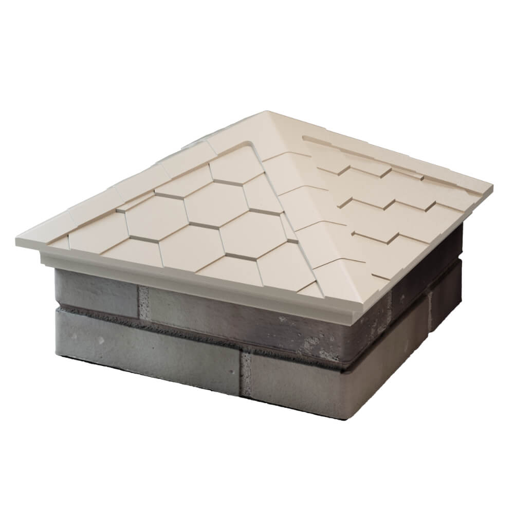 Колпак Zking Эверест Бежевый на столб 1.5х1.5 кирпича (390х390мм) в Самаре фото