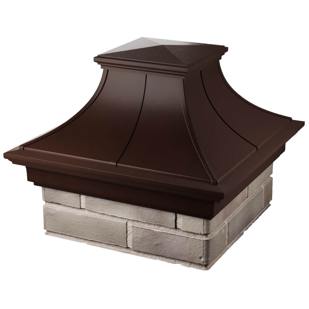 Колпак Zking Монблан Премиум Коричневый на столб 1.5х1.5 кирпича (385х385мм) в Самаре фото