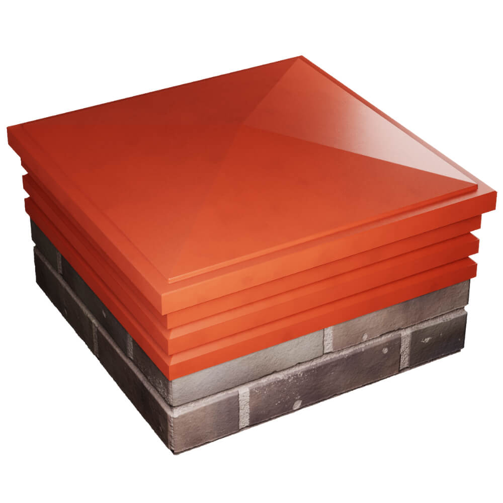 Колпак Zking Бона ХайТек Красный на столб 2х2 кирпича (513х513мм) в Самаре фото