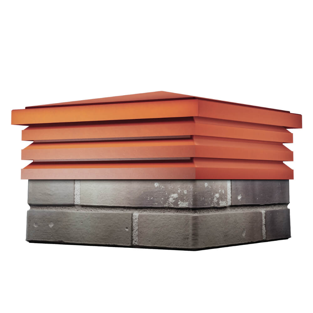 Колпак Zking Бона ХайТек Красный на столб 1.5х1.5 кирпича (385х385мм) в Самаре фото