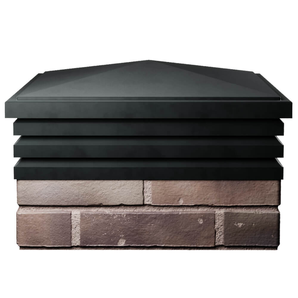 Колпак Zking Бона ХайТек Черный на столб 2х2 кирпича (513х513мм) Самара фото