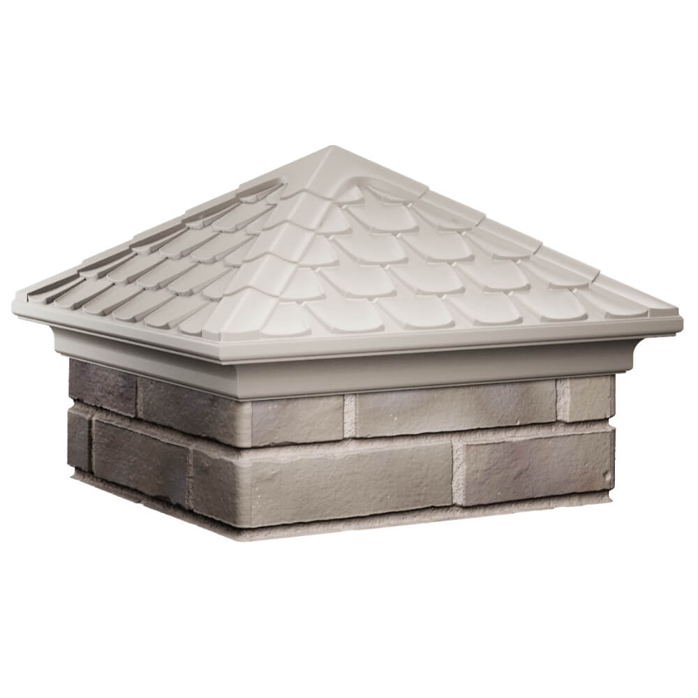 Колпак Zking Эльбрус Бежевый на столб 1.5х1.5 кирпича (385х385мм) в Самаре фото