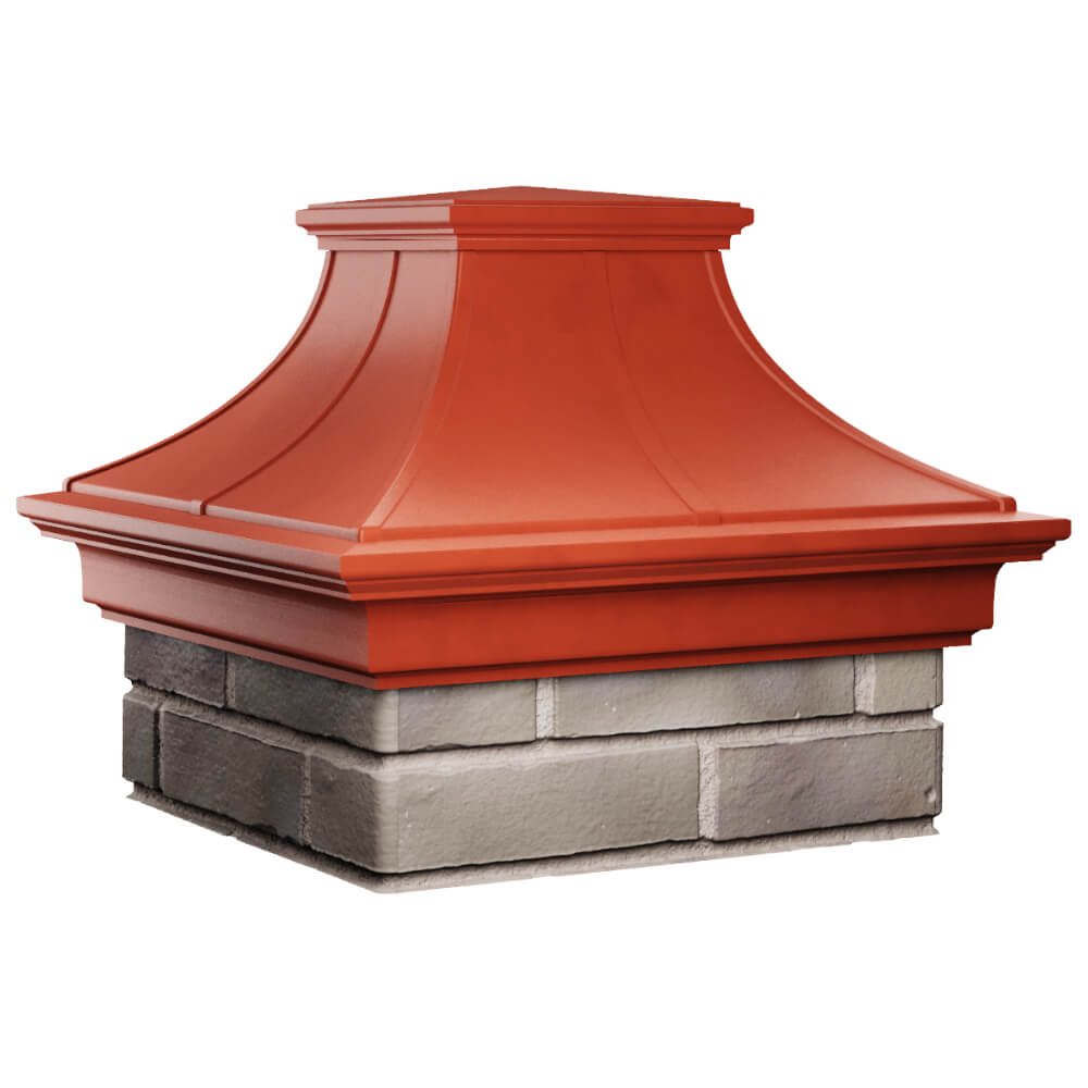Колпак Zking Монблан Премиум Красный на столб 1.5х1.5 кирпича (385х385мм) в Самаре фото