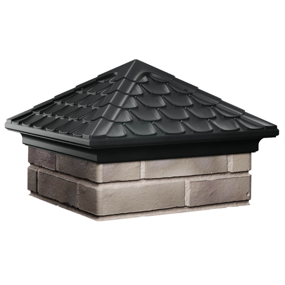 Колпак Zking Эльбрус Черный на столб 1.5х1.5 кирпича (385х385мм) в Самаре фото