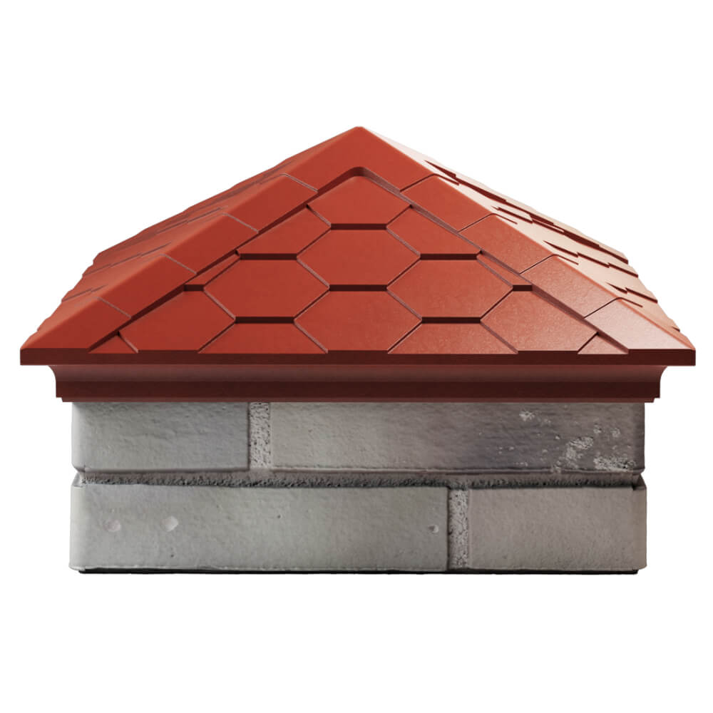 Колпак Zking Эверест Красный на столб 1.5х1.5 кирпича (390х390мм) Самара фото