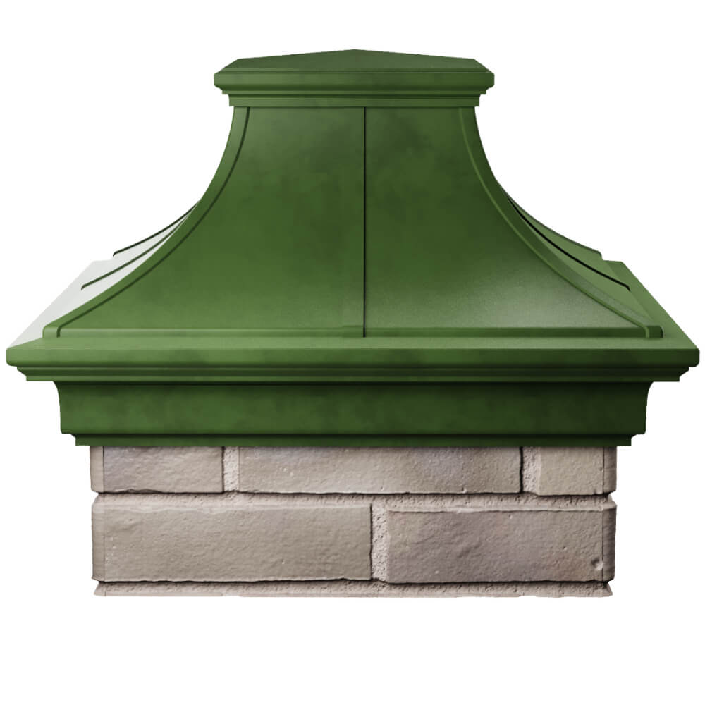 Колпак Zking Монблан Премиум Зеленый на столб 1.5х1.5 кирпича (385х385мм) Самара фото