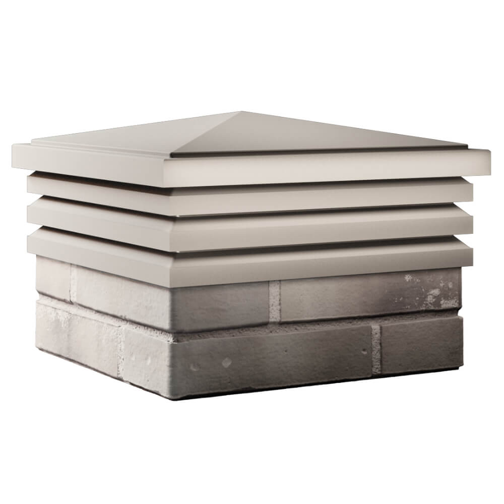 Колпак Zking Бона ХайТек Бежевый на столб 1.5х1.5 кирпича (385х385мм) в Самаре фото