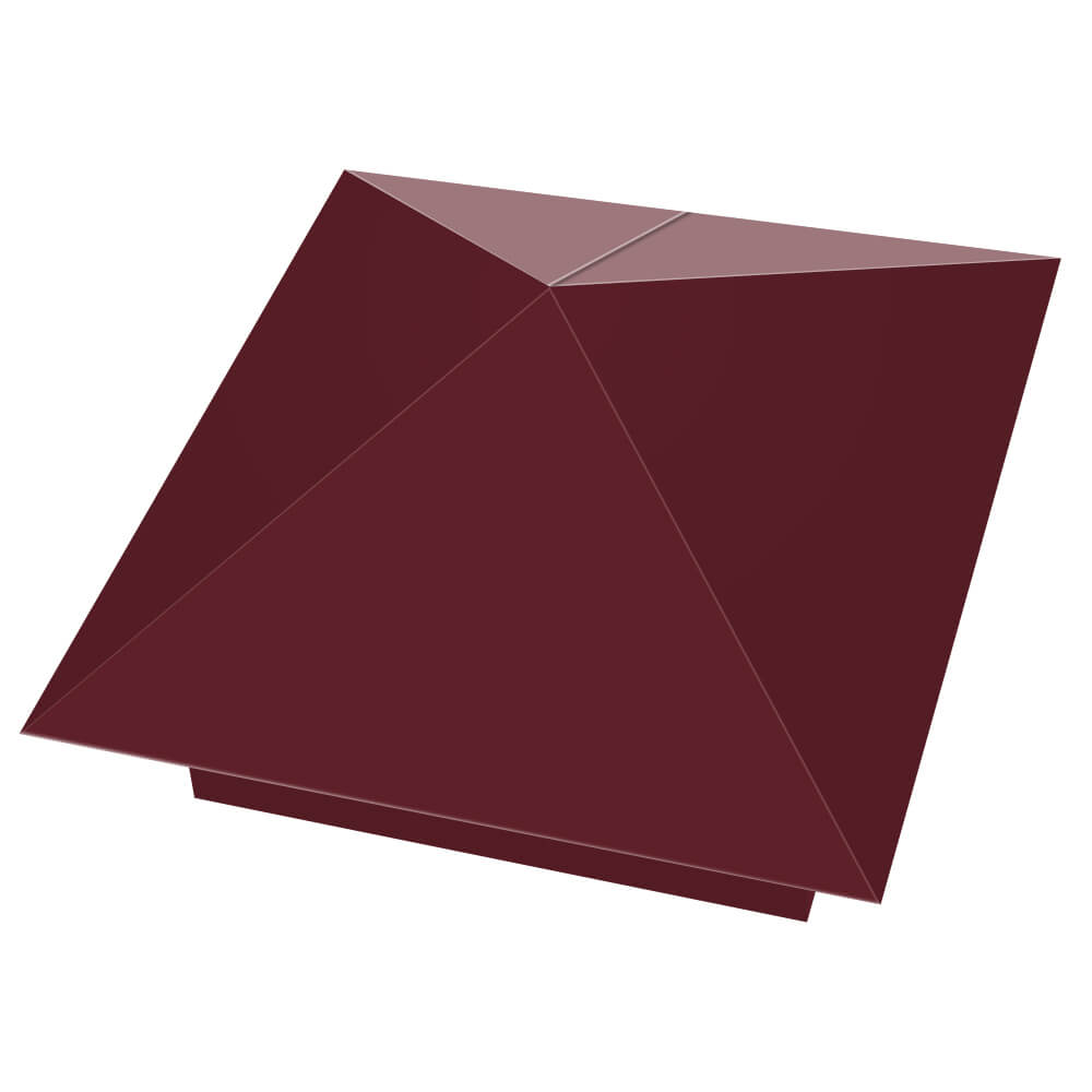 Колпак металлический 390х390мм RAL3005 Красное Вино заборный Самара фото