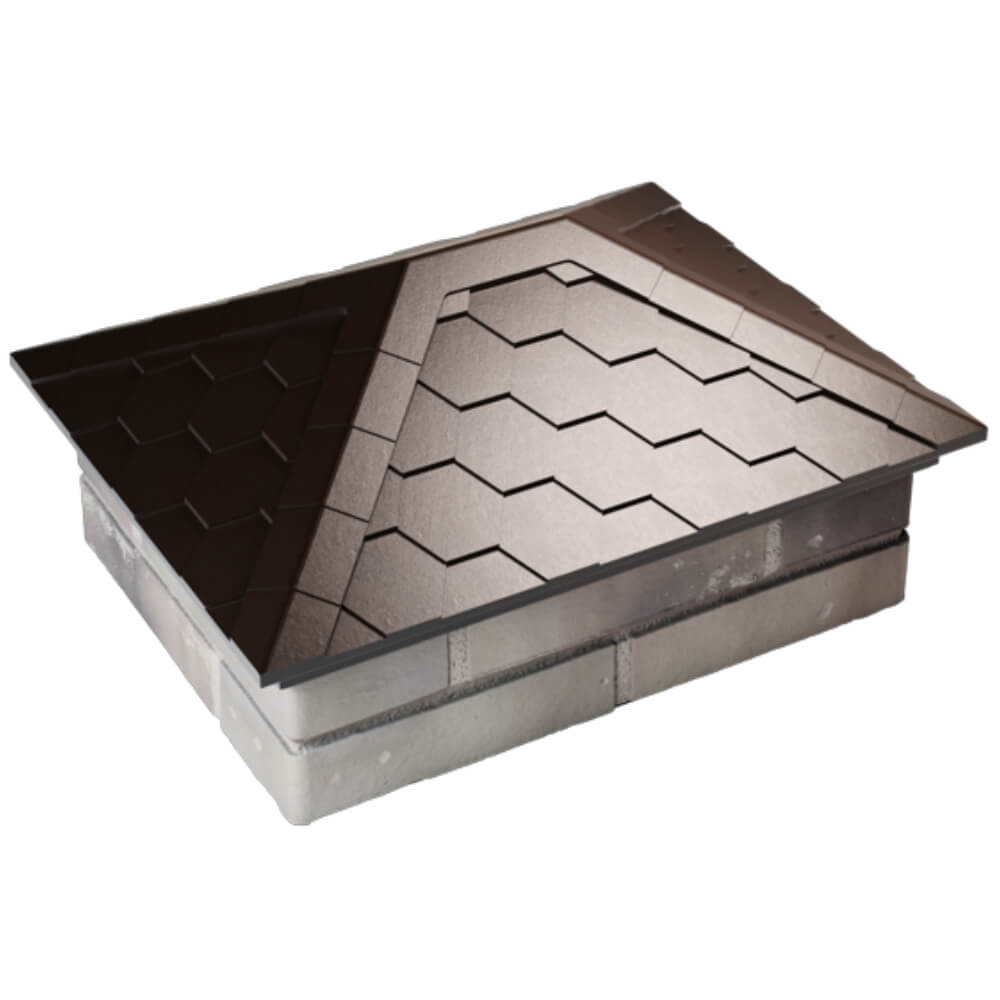 Колпак Zking Эверест Коричневый на столб 2х1.5 кирпича (520х390мм) Самара фото