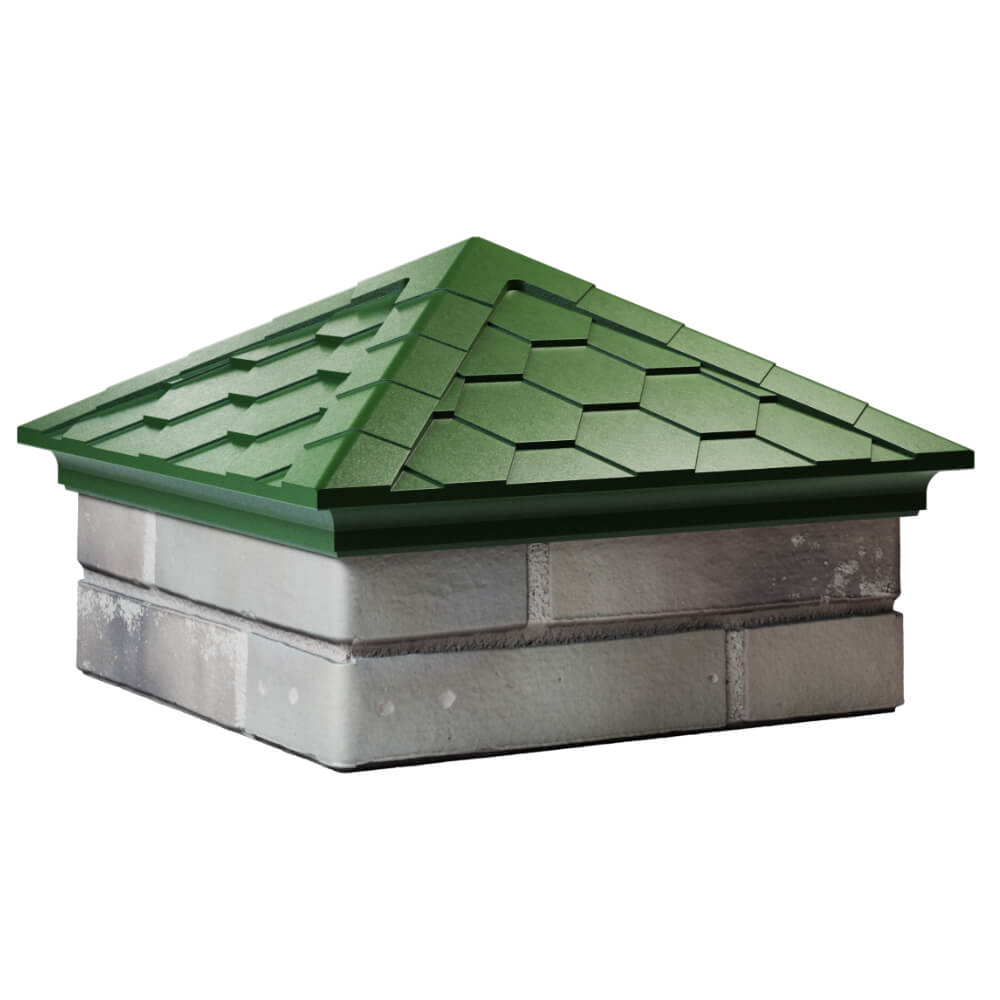 Колпак Zking Эверест Зеленый на столб 1.5х1.5 кирпича (390х390мм) в Самаре фото