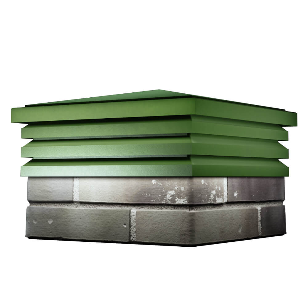 Колпак Zking Бона ХайТек Зеленый на столб 1.5х1.5 кирпича (385х385мм) в Самаре фото