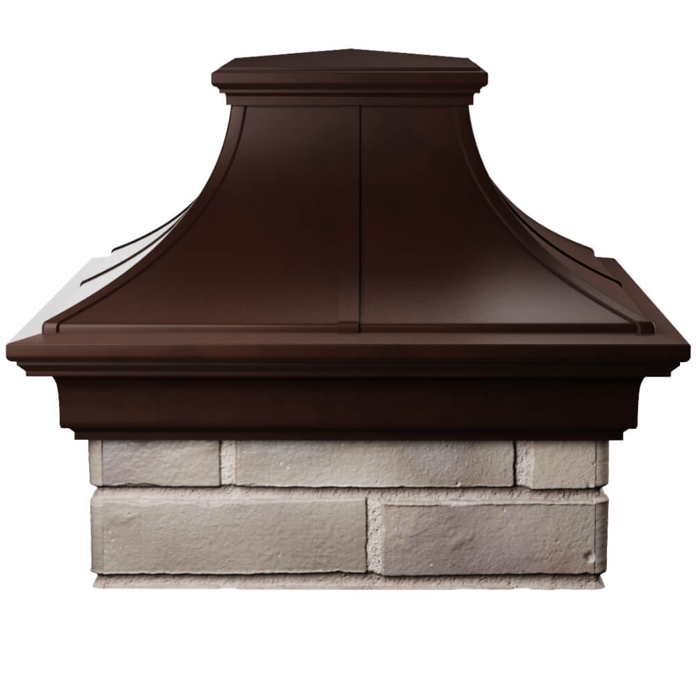 Колпак Zking Монблан Премиум Коричневый на столб 1.5х1.5 кирпича (385х385мм) Самара фото