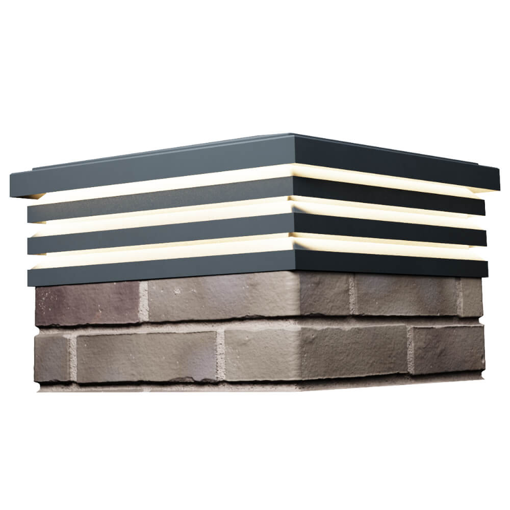 Колпак Zking Бона ХайТек Серый на столб 1.5х1.5 кирпича (385х385мм) с подсветкой в Самаре фото