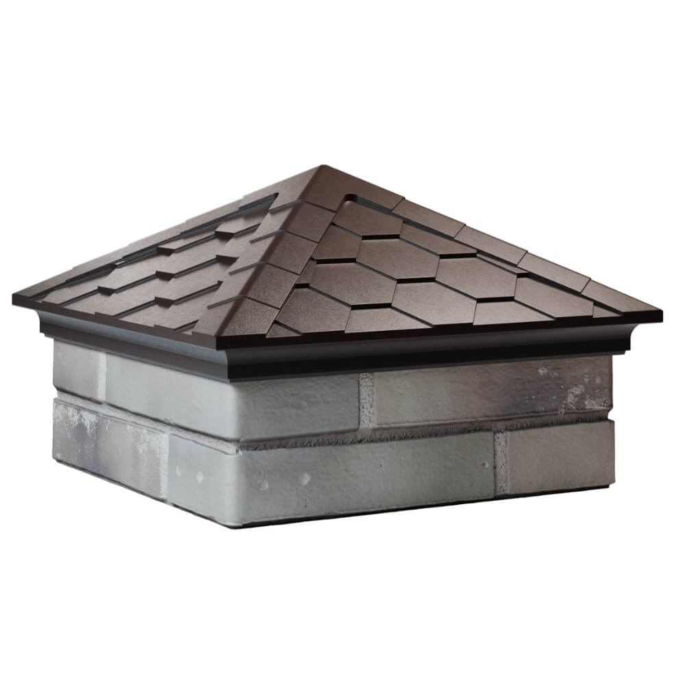 Колпак Zking Эверест Коричневый на столб 1.5х1.5 кирпича (390х390мм) в Самаре фото