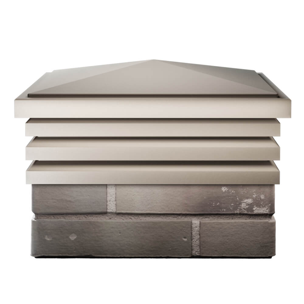 Колпак Zking Бона ХайТек Бежевый на столб 1.5х1.5 кирпича (385х385мм) Самара фото