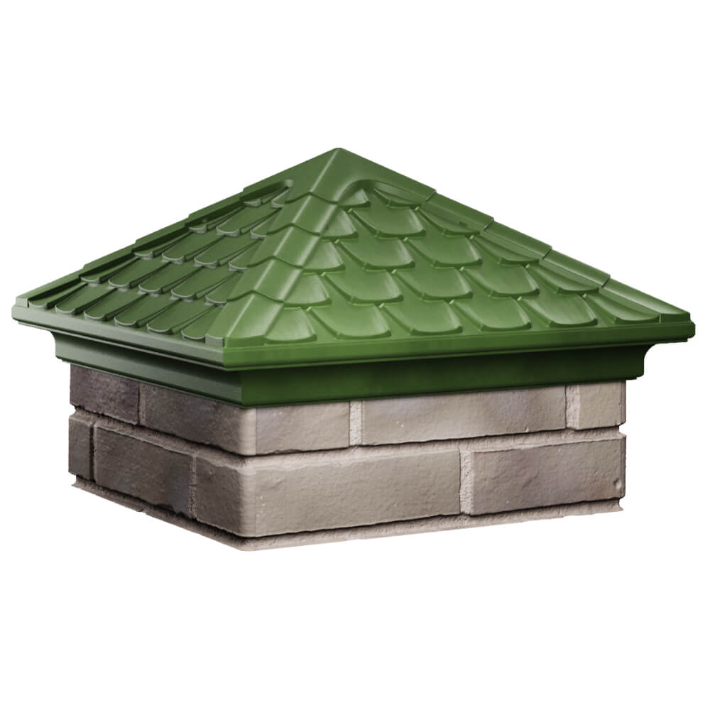 Колпак Zking Эльбрус Зеленый на столб 1.5х1.5 кирпича (385х385мм) в Самаре фото