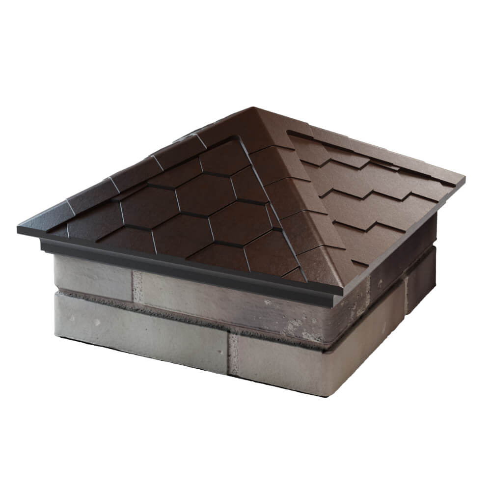 Колпак Zking Эверест Коричневый на столб 1.5х1.5 кирпича (390х390мм) в Самаре фото