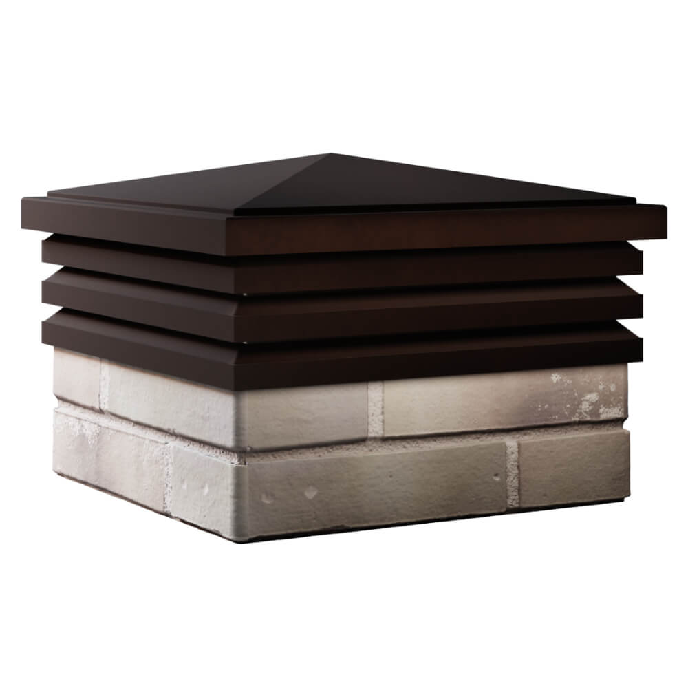 Колпак Zking Бона ХайТек Коричневый на столб 1.5х1.5 кирпича (385х385мм) в Самаре фото