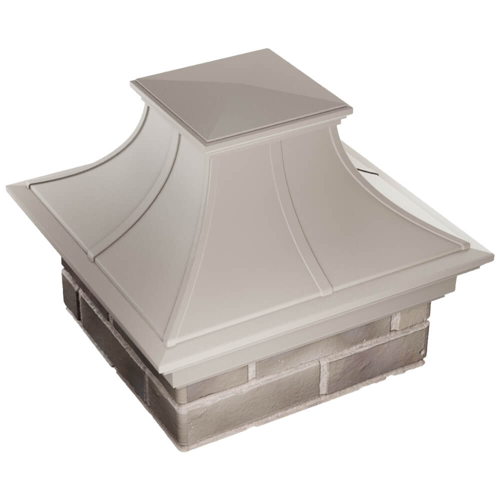 Колпак Zking Монблан Премиум Бежевый на столб 1.5х1.5 кирпича (385х385мм) в Самаре фото