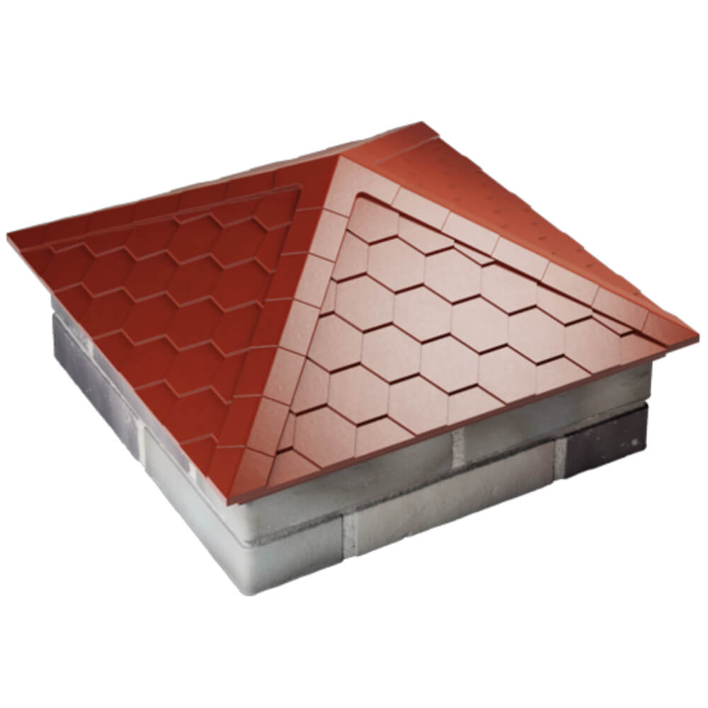Колпак Zking Эверест Красный на столб 2х2 кирпича (535х535мм) Самара фото